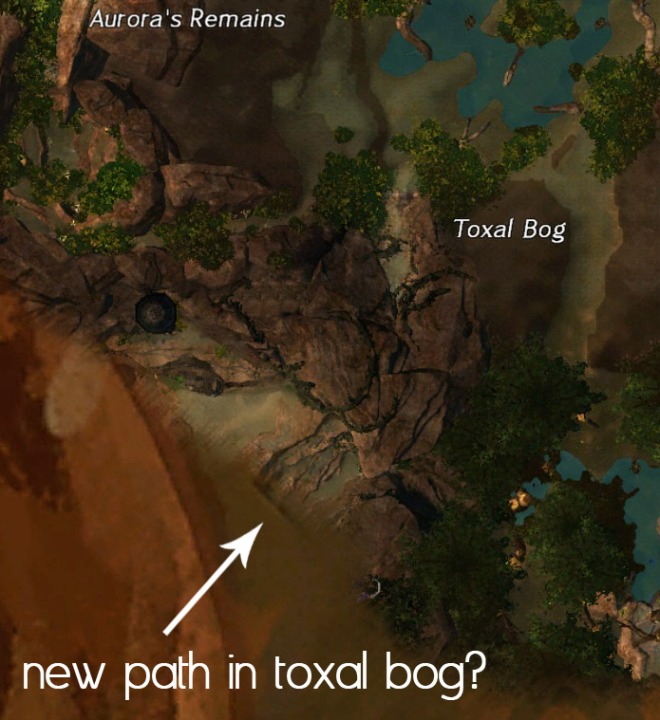 Location of the new path leading out of Brisban.